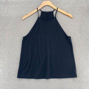 Bella + Canvas CVG Top Women Small Maeve Black Basic Halter Neck Tank Activewear